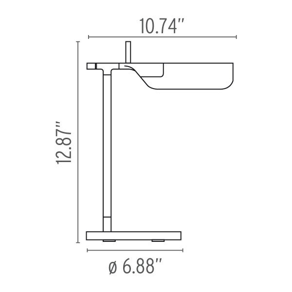 White Adjustable LED Table Lamp with Aluminum Diffuser
