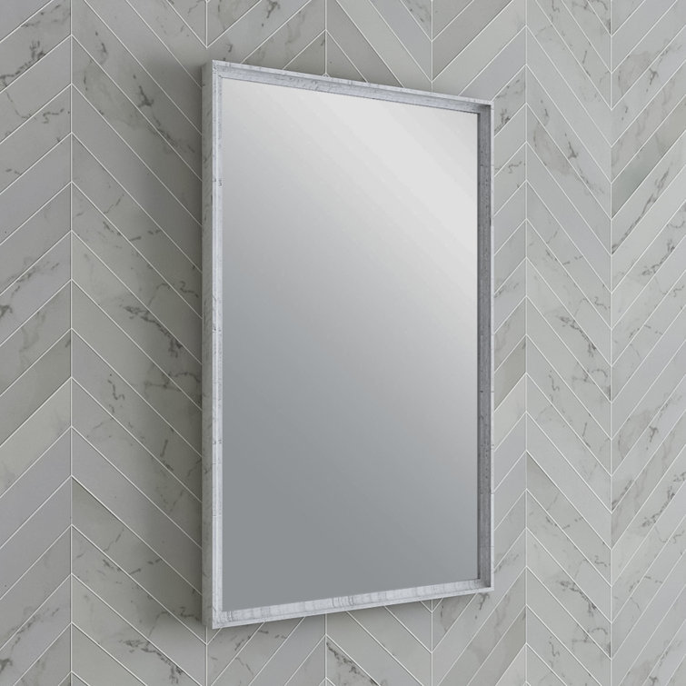 Rustic White 26" Rectangular Wood Bathroom Vanity