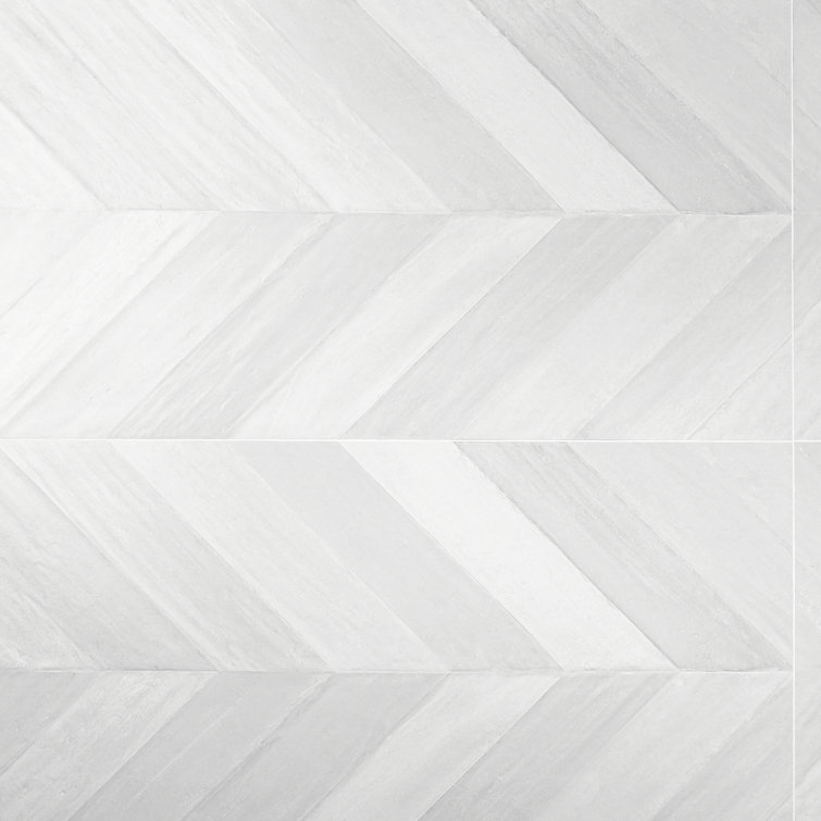 Nord 24" x 48" White Porcelain Stone Look Tile