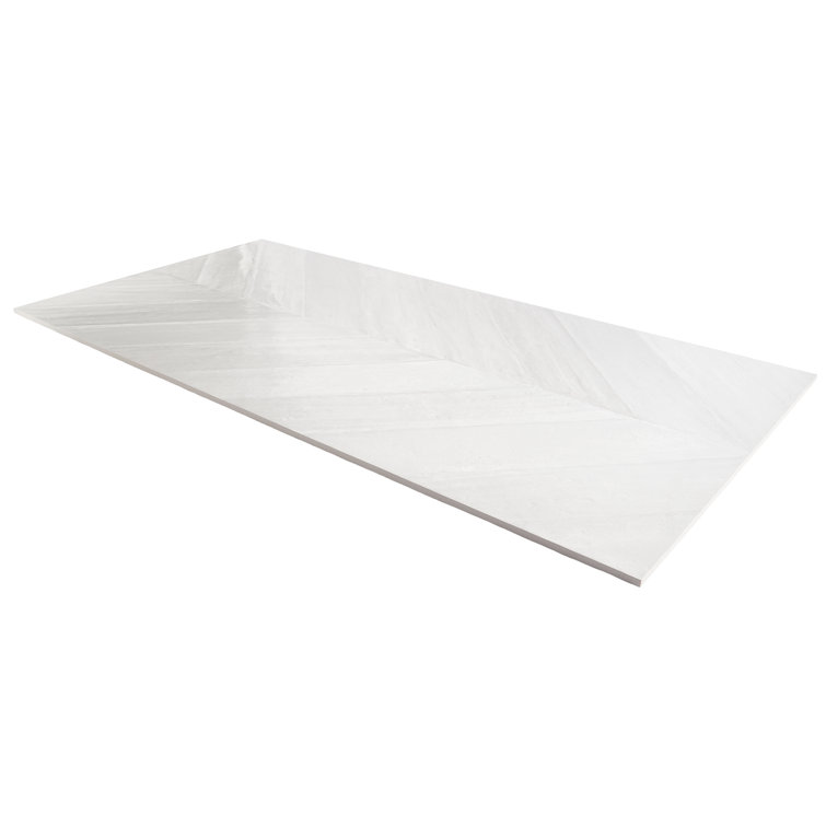 Nord 24" x 48" White Porcelain Stone Look Tile