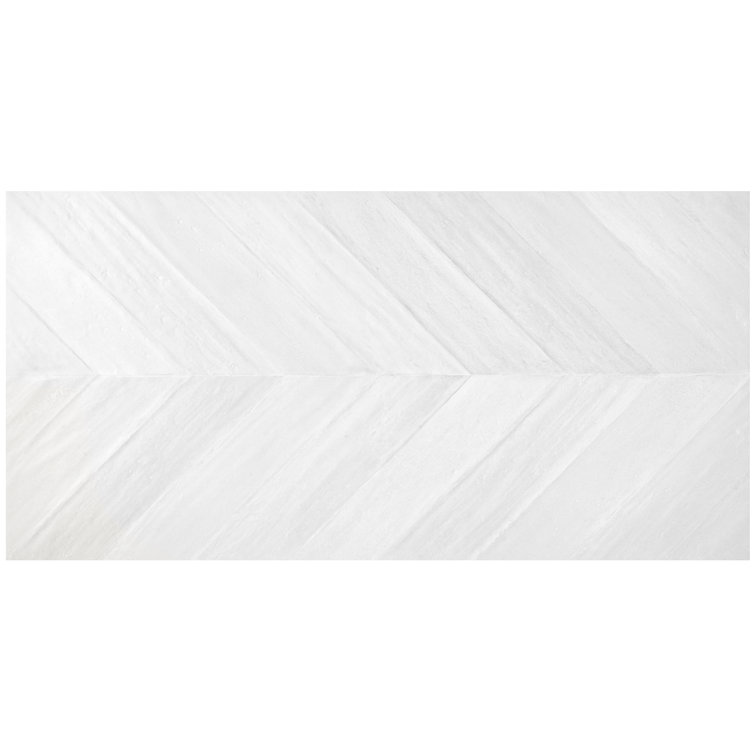 Nord 24" x 48" White Porcelain Stone Look Tile
