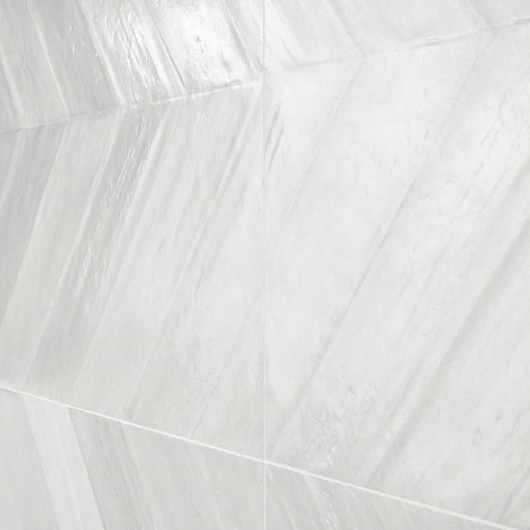 Nord 24" x 48" White Porcelain Stone Look Tile