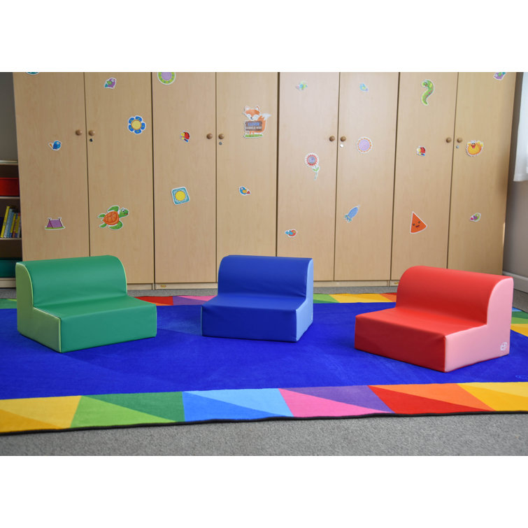 Children's Multicolor Foam Lounge Chairs, 3-Pack