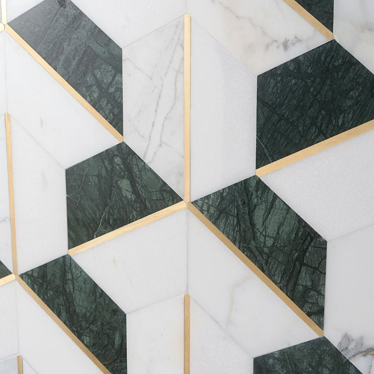 Millenium 10" x 12" Polished Marble Hexagon Mosaic Tile