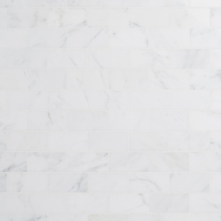Eastern Asian Statuary White Polished Marble Subway Tile