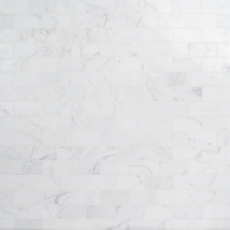 Eastern Asian Statuary White Polished Marble Subway Tile