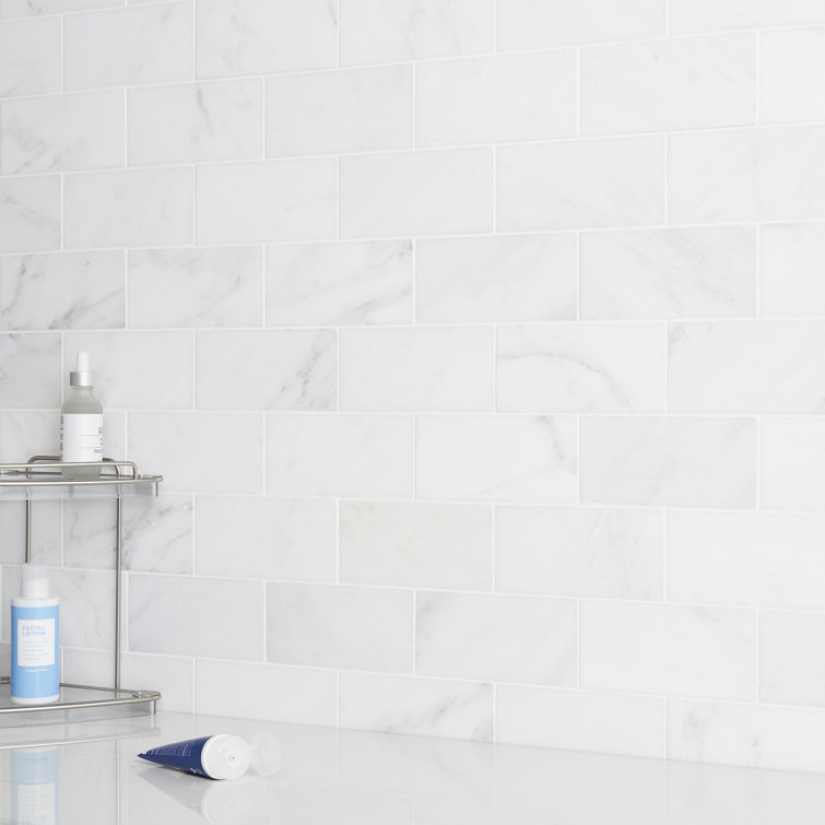 Eastern Asian Statuary White Polished Marble Subway Tile