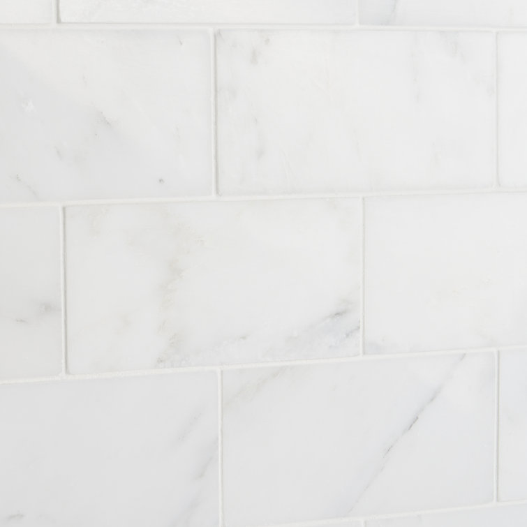 Eastern Asian Statuary White Polished Marble Subway Tile