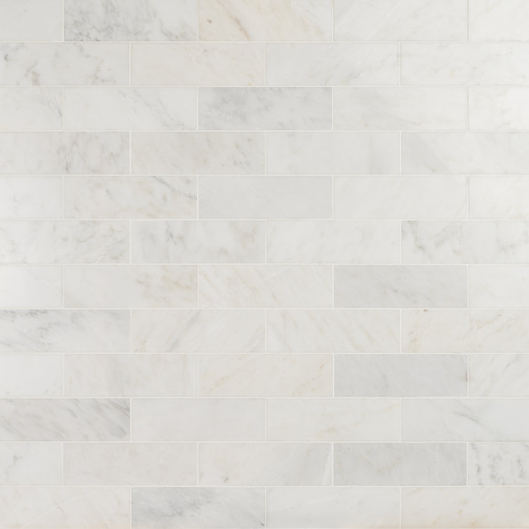 Eastern Asian Statuary White Marble Subway Tile