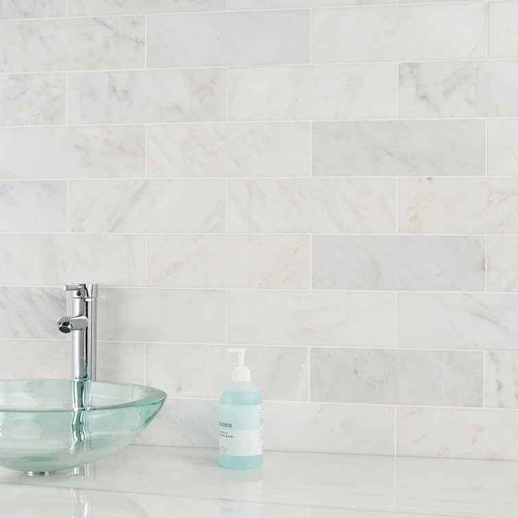 Eastern Asian Statuary White Marble Subway Tile