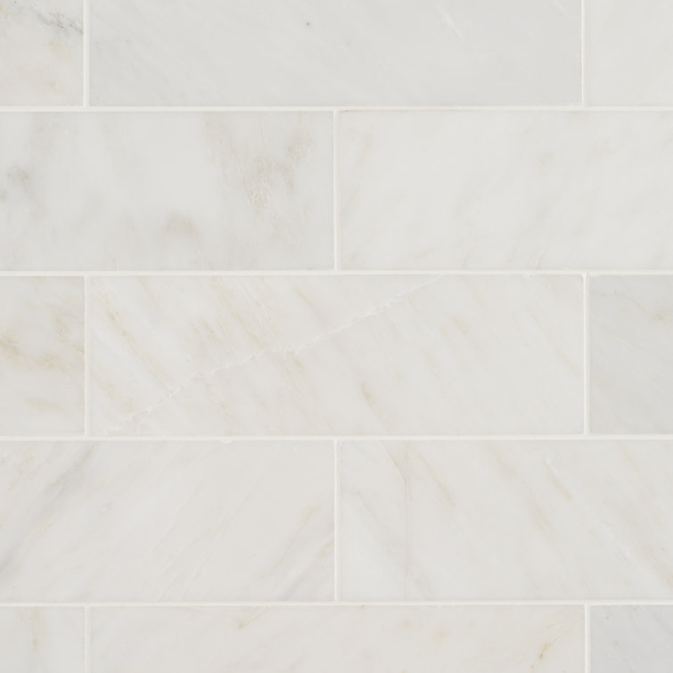 Eastern Asian Statuary White Marble Subway Tile