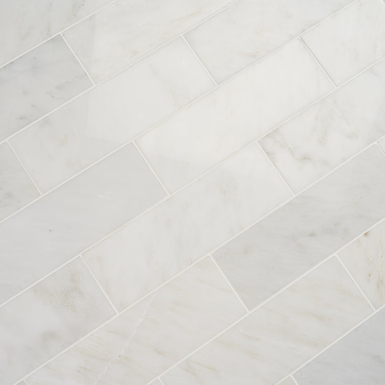 Eastern Asian Statuary White Marble Subway Tile