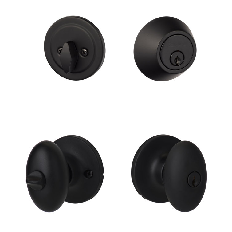 Flat Black Arapaho Entry Knob and Deadbolt Set