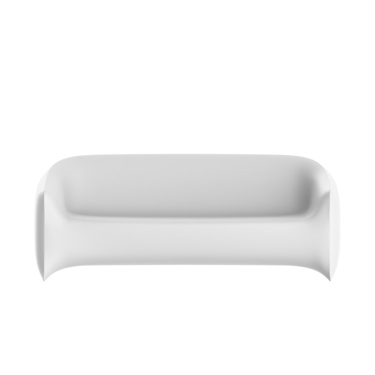 Blow 78.75'' Matte White Polyethylene Outdoor Patio Sofa
