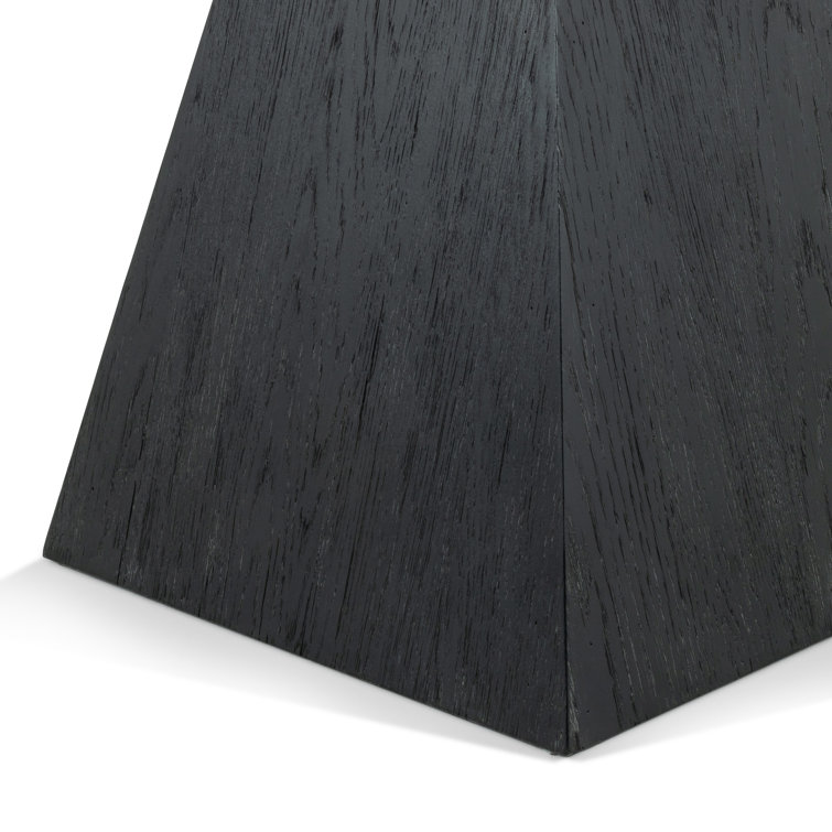 Contemporary Black Oak and Marble Round Dining Table, 53"