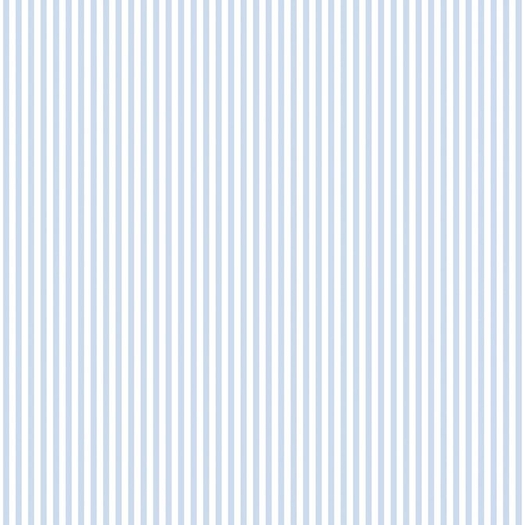 Blue and White Vinyl Non-Pasted Striped Wallpaper Roll