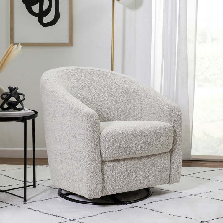 Madison 32.5'' Black White Boucle Swivel Glider Chair