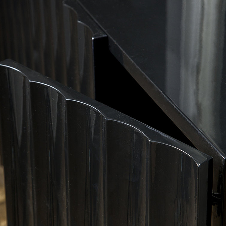 Odette 60'' Black Lacquer Scalloped Sideboard