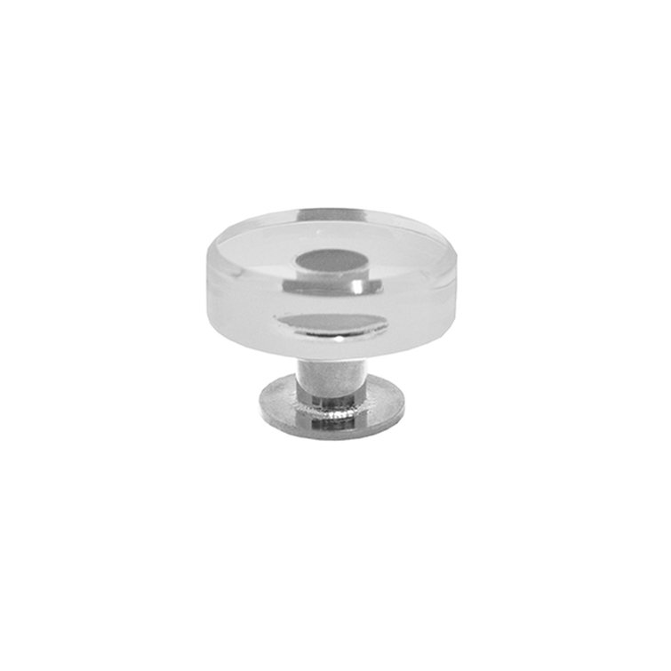Chapman Round Clear Acrylic and Nickel Knob