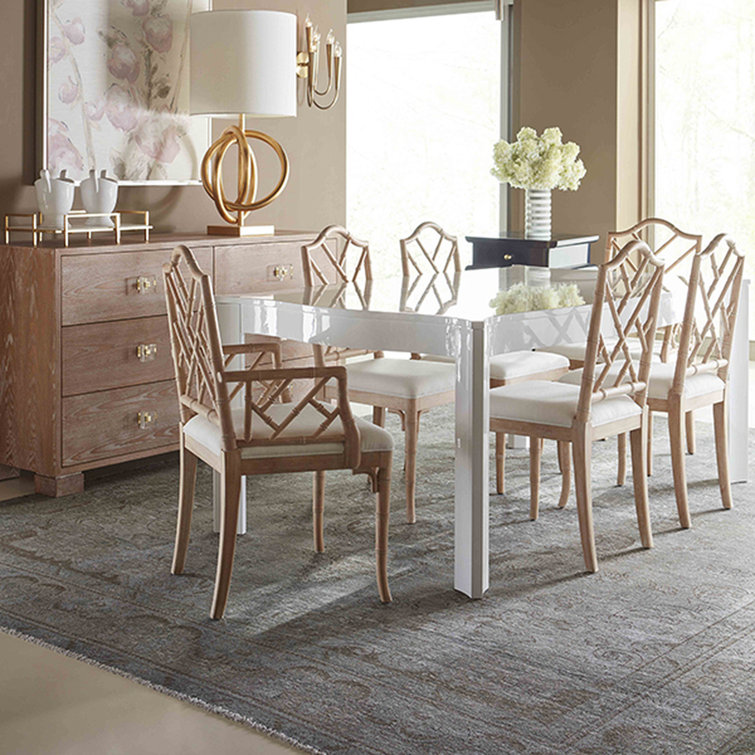 Fairfield Classic White Linen Upholstered Cross Back Side Chair