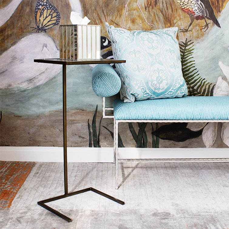 Gold Leaf Metal and Antique Mirror Cigar Table