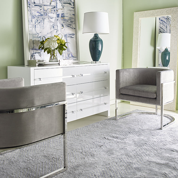 Transitional Luke 60'' Gray Cerused Oak 6-Drawer Dresser
