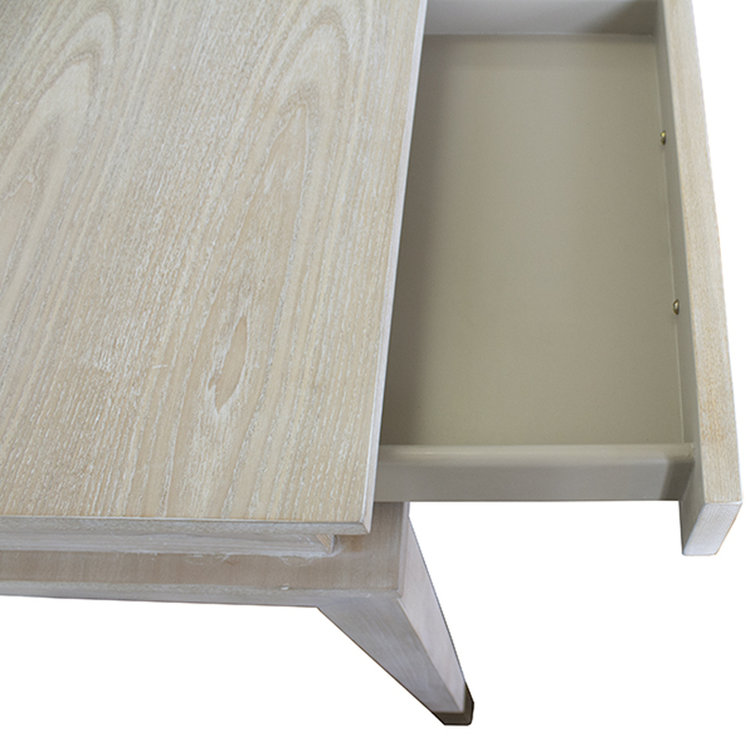 Contemporary Cerused Oak Home Office Desk with 3 Drawers