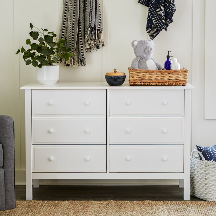 Jayden White Double Dresser with 6 Drawers