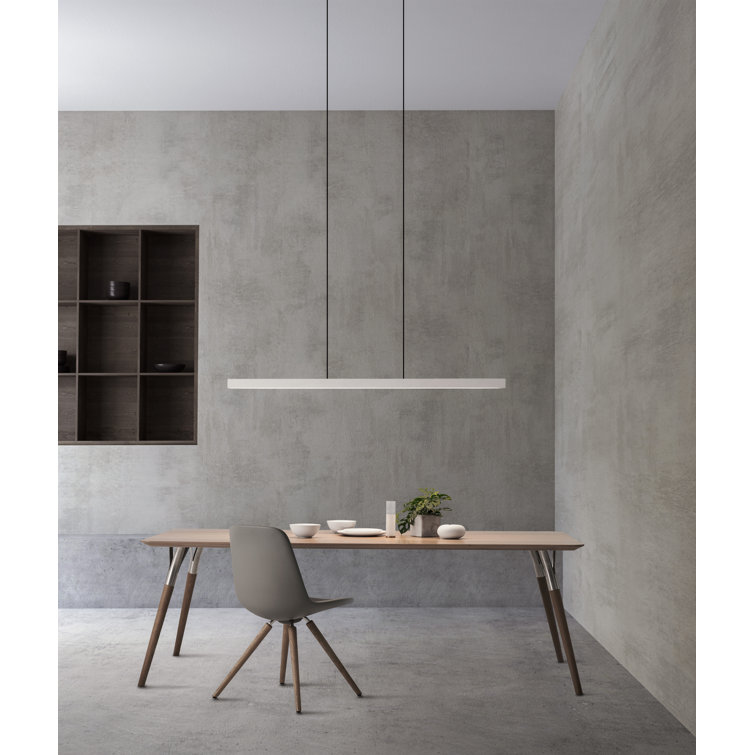 Sleek White Aluminum LED Pendant Light with Touchless Control