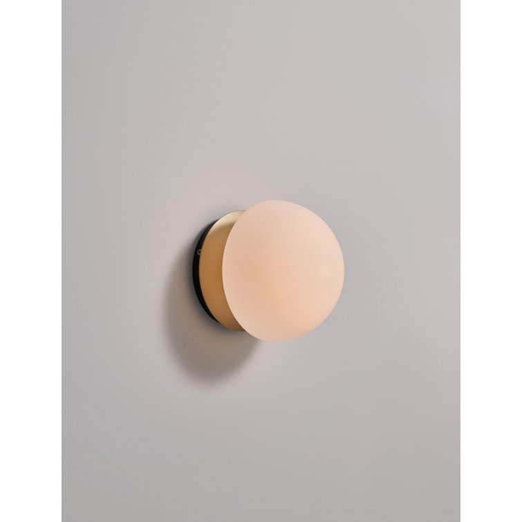 Pensee 6.8'' Black Dimmable LED Wall Sconce with Opal Glass