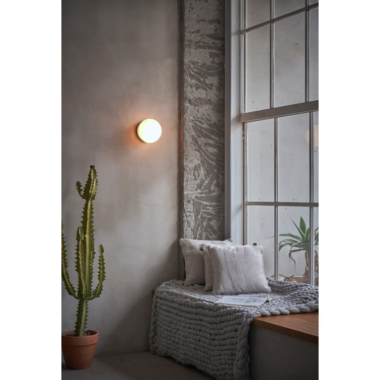 Pensee 6.8'' Black Dimmable LED Wall Sconce with Opal Glass
