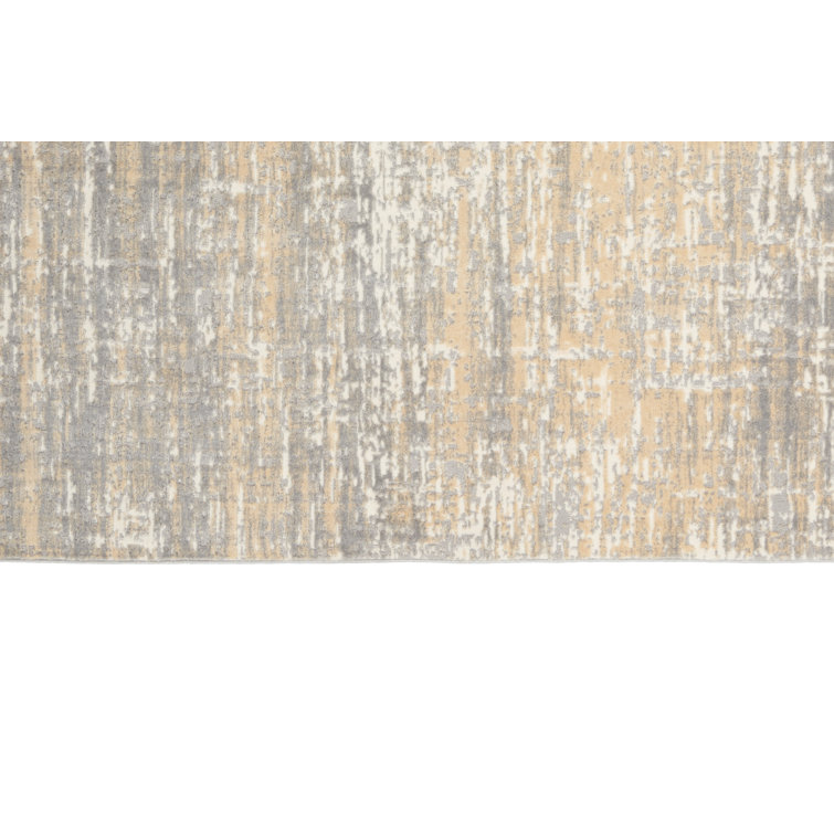 Grey Beige Abstract High-Low Texture Area Rug 5'3" x 7'3"