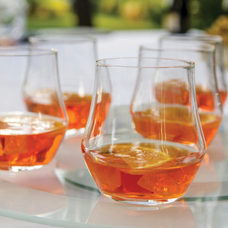 Tuscan Region Clear Crystal Stemless Wine Glass Set