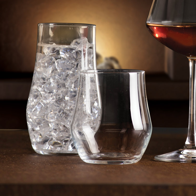 Tuscan Region Clear Crystal Stemless Wine Glass Set