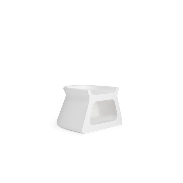 Pal White Plastic Indoor/Outdoor Coffee Table and Stool