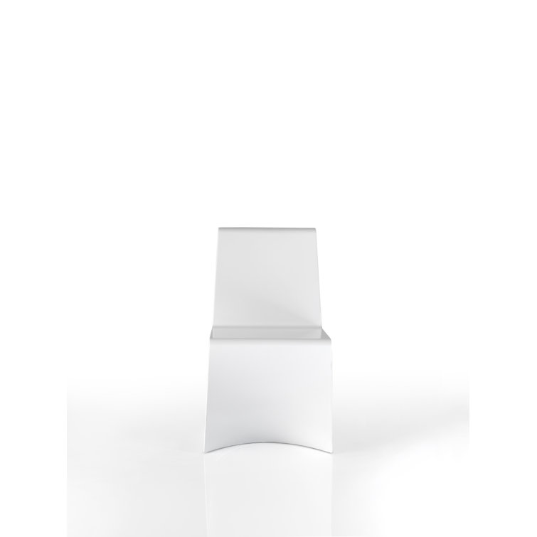 Elegant White Polyethylene Armless Outdoor Dining Chair