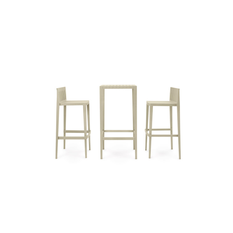 Ecru Glass and Acrylic 2-Person Counter Height Dining Set