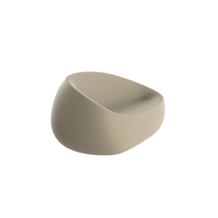 Ecru Matte Polyethylene Three-Seat Outdoor Sofa