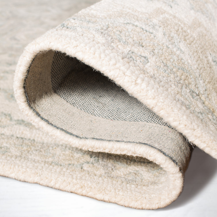 Percy Hand-Knotted Ivory & Beige Wool Runner Rug, 2'3" x 8'