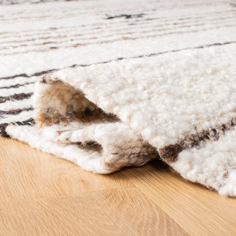 Artisan-Crafted Coastal Black Wool 9' x 12' Handwoven Area Rug