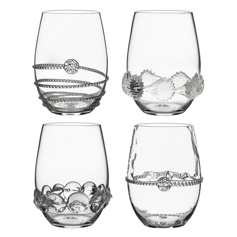 Heritage 12 oz. Clear Hand-Blown Stemless Wine Glass Set