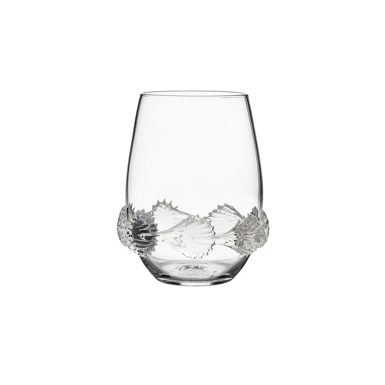 Heritage 12 oz. Clear Hand-Blown Stemless Wine Glass Set