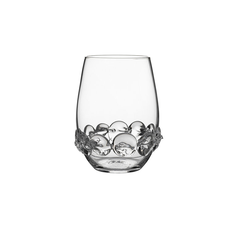 Heritage 12 oz. Clear Hand-Blown Stemless Wine Glass Set