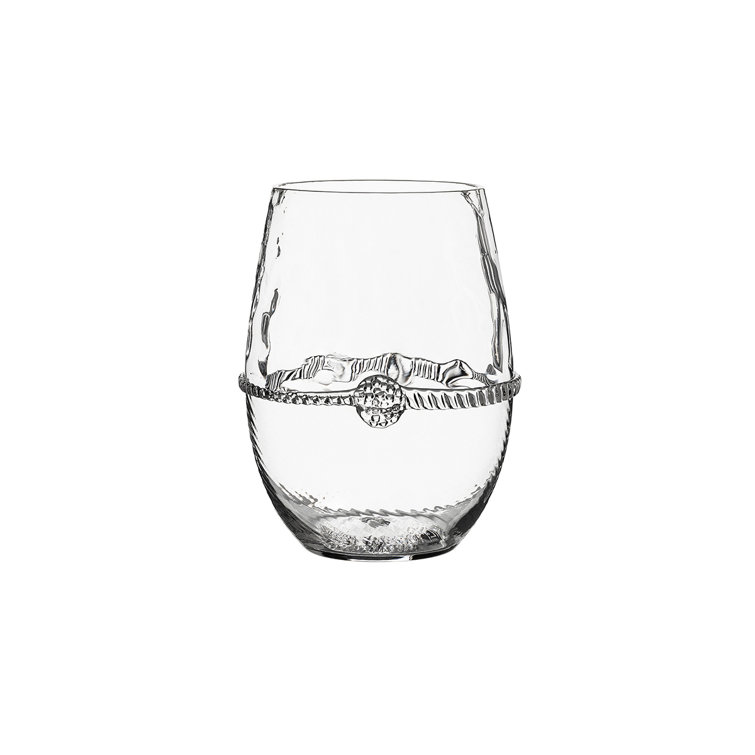 Heritage 12 oz. Clear Hand-Blown Stemless Wine Glass Set
