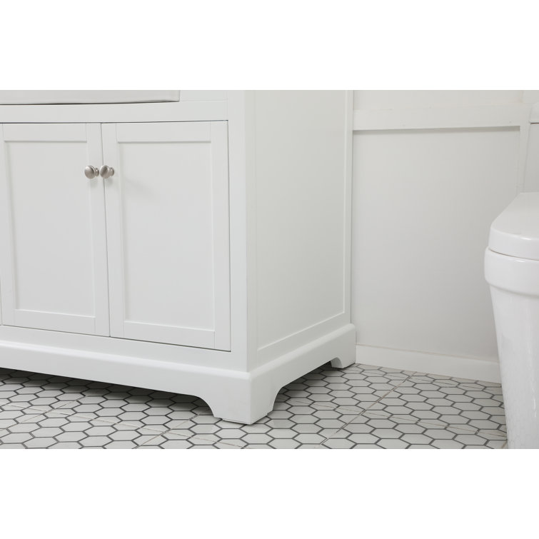 Franklin 72" White Double Bathroom Vanity with Carrara Marble Top