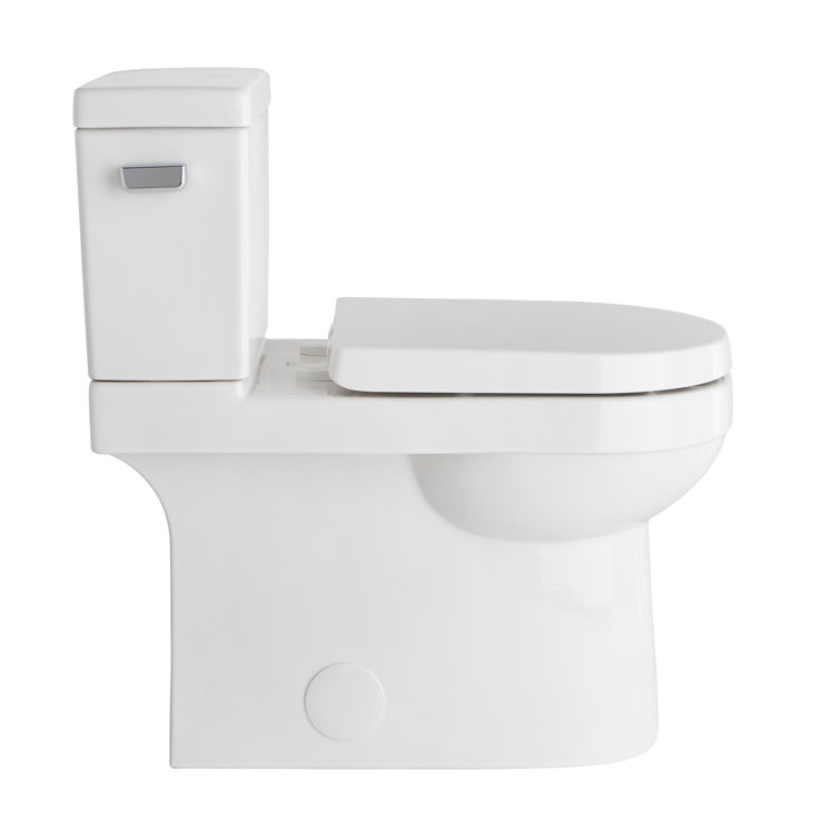 White High Efficiency Two-Piece Elongated Toilet with Soft Close Lid