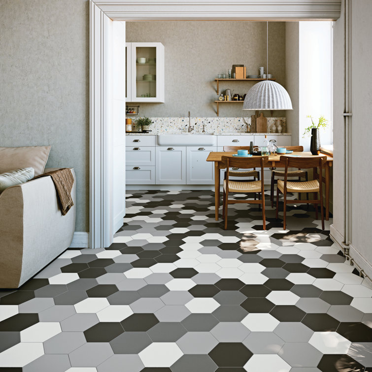 Silver Hexagon Matte Porcelain Tile for Wall and Floor