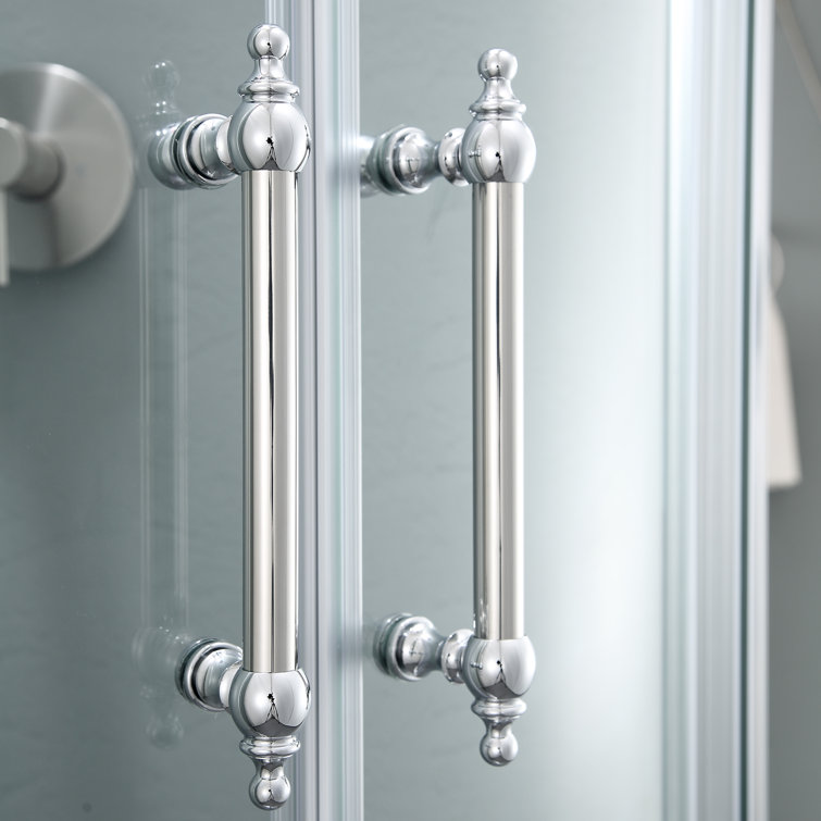 Chrome Frameless Neo-Round Corner Shower Enclosure, 36" x 72"