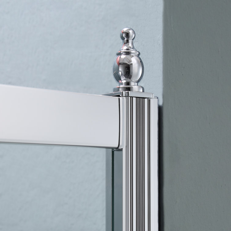 Chrome Frameless Neo-Round Corner Shower Enclosure, 36" x 72"