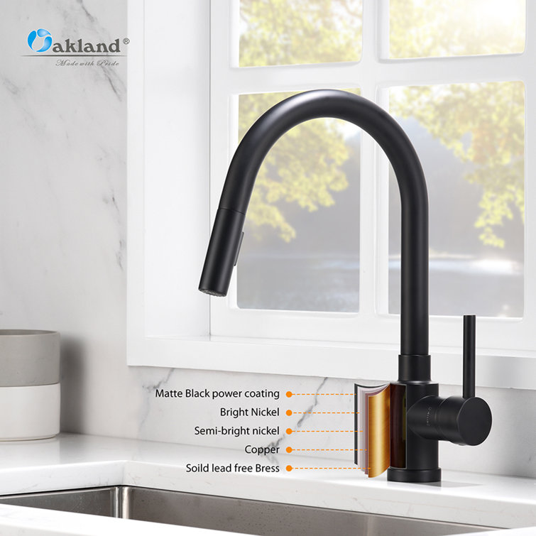 Matte Black Single-Hole Pull-Out Spray Kitchen Faucet
